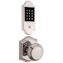 Baldwin Boulder Touchscreen Electronic Deadbolt and Traditional Passage Knob Set with Arch Rose Polished Nickel