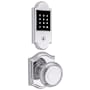 Baldwin Boulder Touchscreen Electronic Deadbolt and Traditional Passage Knob Set with Arch Rose Polished Chrome