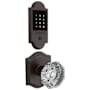 Baldwin Boulder Touchscreen Electronic Deadbolt with Z-Wave Technology and Crystal Passage Knob Set with Arch Rose Venetian Bronze