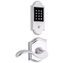 Baldwin Boulder Touchscreen Electronic Deadbolt with Z-Wave Technology and Curve Passage Lever Set with Arch Rose Polished Chrome