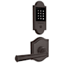 Baldwin Boulder Touchscreen Electronic Deadbolt with Z-Wave Technology and Federal Passage Lever Set with Arch Rose Venetian Bronze