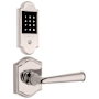 Baldwin Boulder Touchscreen Electronic Deadbolt with Z-Wave Technology and Federal Passage Lever Set with Arch Rose Polished Nickel