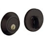 Baldwin Contemporary Solid Brass Single Cylinder Keyed Entry Deadbolt from the Estate Collection Distressed Oil Rubbed Bronze