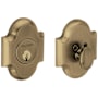 Baldwin Boulder Arched Single Cylinder Deadbolt from the Images Collection Satin Brass and Black