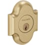 Baldwin Boulder Arched Single Cylinder Deadbolt from the Images Collection Satin Brass and Brown