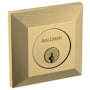 Baldwin Square Solid Brass Single Cylinder Keyed Entry Deadbolt from the Estate Collection Lifetime Satin Brass