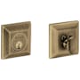 Baldwin Square Solid Brass Single Cylinder Keyed Entry Deadbolt from the Estate Collection Satin Brass and Black