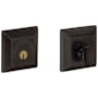 Baldwin Square Solid Brass Single Cylinder Keyed Entry Deadbolt from the Estate Collection Oil Rubbed Bronze