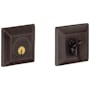 Baldwin Square Solid Brass Single Cylinder Keyed Entry Deadbolt from the Estate Collection Venetian Bronze