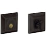 Baldwin Square Solid Brass Single Cylinder Keyed Entry Deadbolt from the Estate Collection Distressed Oil Rubbed Bronze