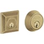 Baldwin Squared Double Cylinder Deadbolt Vintage Brass