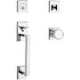 Baldwin Hollywood Hills Sectional Single Cylinder Door Handleset with Interior K008 Knob and Emergency Egress Function Polished Chrome