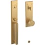 Baldwin Hollywood Hills Full Plate Single Cylinder Door Handleset with Interior K008 Knob and Emergency Egress Function Vintage Brass
