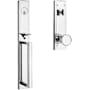 Baldwin Hollywood Hills Full Plate Single Cylinder Door Handleset with Interior K008 Knob and Emergency Egress Function Polished Chrome