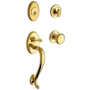 Baldwin Logan Sectional Single Cylinder Keyed Entry Handleset with 5015 Interior Knob from the Estate Collection Non-Lacquered Brass