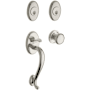 Baldwin Logan Double Cylinder Handleset with Classic Interior Knob Lifetime Polished Nickel