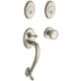 Baldwin Logan Double Cylinder Handleset with Classic Interior Knob Lifetime Satin Nickel