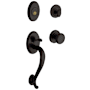Baldwin Logan Sectional Single Cylinder Keyed Entry Handleset with 5015 Interior Knob from the Estate Collection Oil Rubbed Bronze