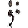 Baldwin Logan Sectional Single Cylinder Keyed Entry Handleset with 5015 Interior Knob from the Estate Collection Venetian Bronze