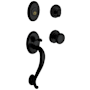 Baldwin Logan Sectional Single Cylinder Keyed Entry Handleset with 5015 Interior Knob from the Estate Collection Satin Black