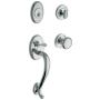 Baldwin Logan Sectional Single Cylinder Keyed Entry Handleset with 5015 Interior Knob from the Estate Collection Polished Chrome