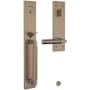 Baldwin Gramercy Right Handed One Piece Single Cylinder Keyed Entry Handleset with L029 Interior Lever from the Estate Collection Satin Brass and Black