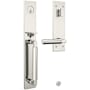 Baldwin Gramercy Right Handed One Piece Single Cylinder Keyed Entry Handleset with L029 Interior Lever from the Estate Collection Lifetime Polished Nickel