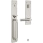 Baldwin Gramercy Right Handed One Piece Single Cylinder Keyed Entry Handleset with L029 Interior Lever from the Estate Collection Lifetime Satin Nickel