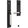 Baldwin Gramercy Right Handed One Piece Single Cylinder Keyed Entry Handleset with L029 Interior Lever from the Estate Collection Satin Black / Polished Nickel