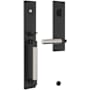 Baldwin Gramercy Right Handed One Piece Single Cylinder Keyed Entry Handleset with L029 Interior Lever from the Estate Collection Satin Black / Satin Nickel