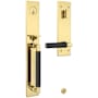 Baldwin Gramercy Right Handed One Piece Single Cylinder Keyed Entry Handleset with L029 Interior Lever from the Estate Collection Non-lacquered Brass / Satin Black