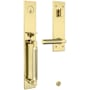 Baldwin Gramercy Knurled Right Handed One Piece Single Cylinder Keyed Entry Handleset with L030 Interior Lever from the Estate Collection Non-Lacquered Brass