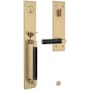 Baldwin Gramercy Knurled Right Handed One Piece Single Cylinder Keyed Entry Handleset with L030 Interior Lever from the Estate Collection Satin Brass / Satin Black