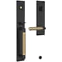 Baldwin Gramercy Knurled Right Handed One Piece Single Cylinder Keyed Entry Handleset with L030 Interior Lever from the Estate Collection Satin Black / Satin Brass