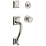 Baldwin Madison Sectional Single Cylinder Keyed Entry Handleset with 5015 Interior Knob from the Estate Collection Lifetime Polished Nickel