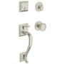 Baldwin Madison Double Cylinder Handleset with Classic Interior Knob Lifetime Satin Nickel