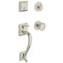 Baldwin Madison Sectional Single Cylinder Keyed Entry Handleset with 5015 Interior Knob from the Estate Collection Lifetime Satin Nickel