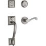 Baldwin Left Handed Madison Double Cylinder Handleset with Classic Interior Lever Lifetime Satin Nickel