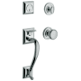 Baldwin Madison Double Cylinder Handleset with Classic Interior Knob Polished Chrome