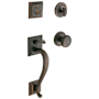 Baldwin Madison Sectional Single Cylinder Keyed Entry Handleset with 5015 Interior Knob from the Estate Collection Distressed Oil Rubbed Bronze