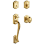 Baldwin Bethpage Sectional Single Cylinder Keyed Entry Handleset with 5077 Interior Knob from the Estate Collection Non-Lacquered Brass
