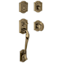 Baldwin Bethpage Dummy Set Solid Brass Sectional Handleset with Bethpage Interior Knob Satin Brass and Black