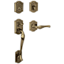 Baldwin Right Handed Bethpage Single Cylinder Solid Brass Sectional Handleset with BETHPAGE INTERIOR LEVER Satin Brass and Black