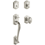 Baldwin Bethpage Sectional Single Cylinder Keyed Entry Handleset with 5077 Interior Knob from the Estate Collection Lifetime Polished Nickel