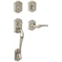 Baldwin Left Handed Bethpage Double Cylinder Solid Brass Sectional Handleset with Bethpage Interior Lever Lifetime Satin Nickel