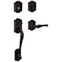 Baldwin Left Handed Bethpage Double Cylinder Solid Brass Sectional Handleset with Bethpage Interior Lever Oil Rubbed Bronze