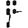 Baldwin Left Handed Bethpage Full Dummy Sectional Handleset with Bethpage Interior Lever Satin Black