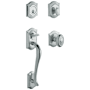 Baldwin Bethpage Sectional Single Cylinder Keyed Entry Handleset with 5077 Interior Knob from the Estate Collection Polished Chrome
