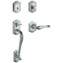 Baldwin Right Handed Bethpage Single Cylinder Solid Brass Sectional Handleset with BETHPAGE INTERIOR LEVER Polished Chrome