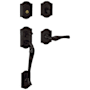 Baldwin Left Handed Bethpage Full Dummy Sectional Handleset with Bethpage Interior Lever Distressed Oil Rubbed Bronze